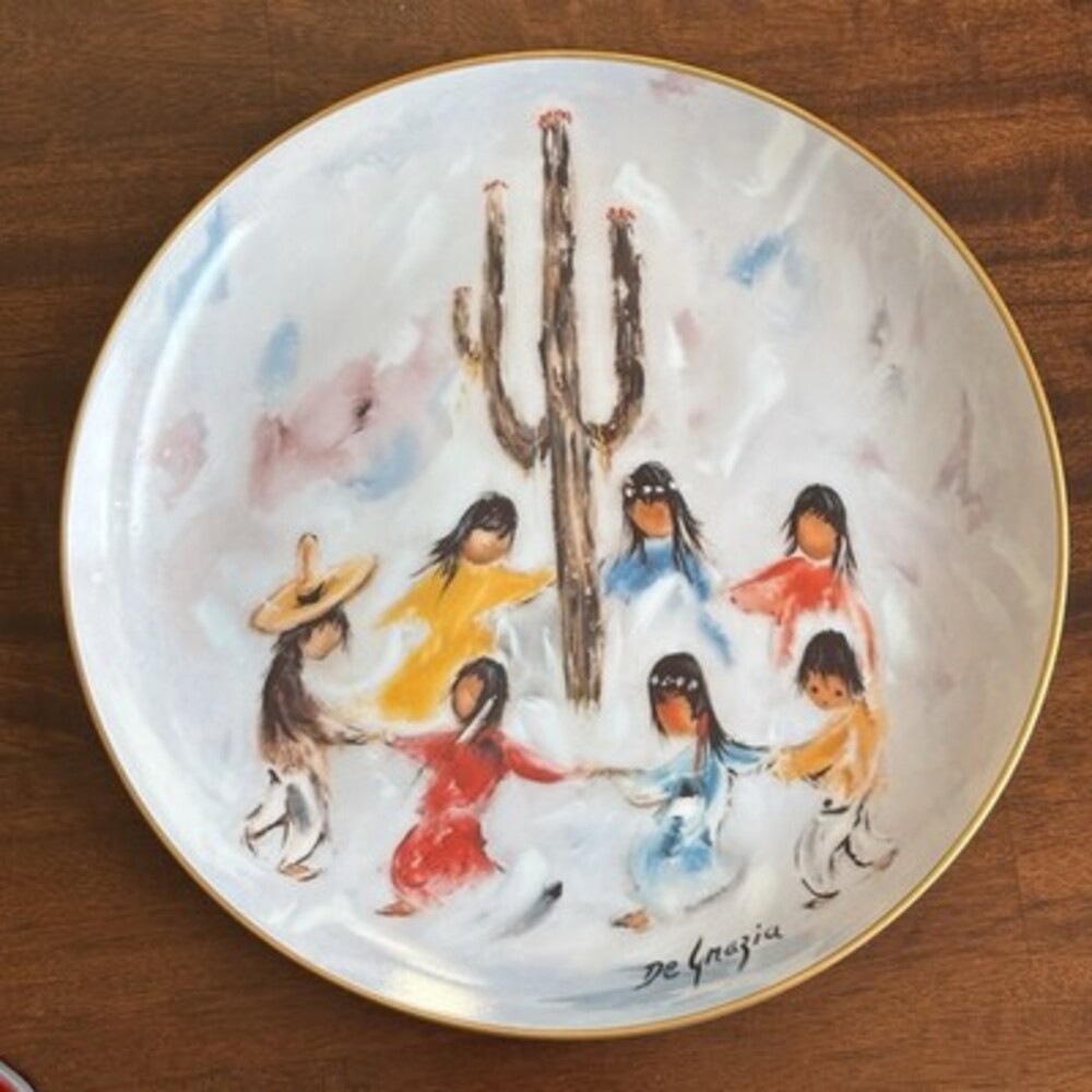 Vtg 1985 De Grazia “Saguaro Dance”  Painting Plate
